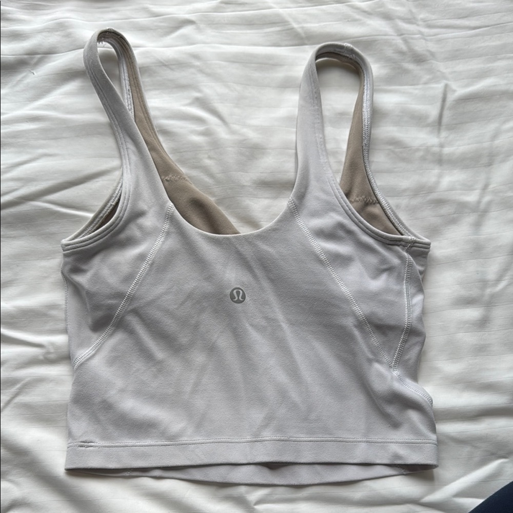 Lululemon Athletica White Crop Top Minimalist Design - Picture 2 of 2
